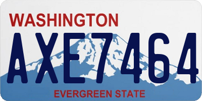 WA license plate AXE7464