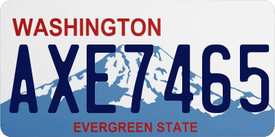 WA license plate AXE7465