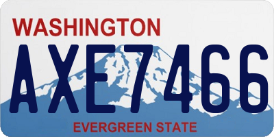 WA license plate AXE7466