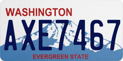 WA license plate AXE7467