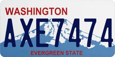 WA license plate AXE7474