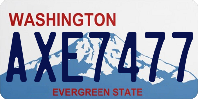 WA license plate AXE7477