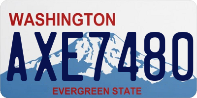 WA license plate AXE7480