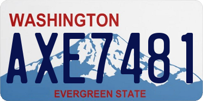 WA license plate AXE7481