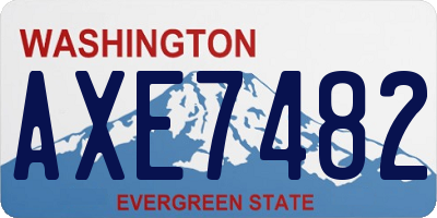 WA license plate AXE7482