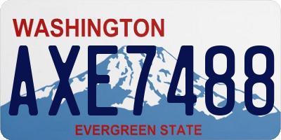 WA license plate AXE7488