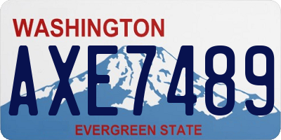 WA license plate AXE7489