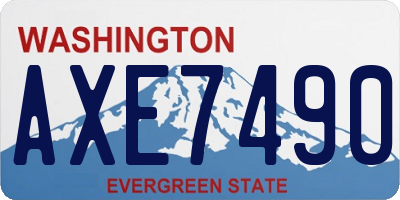 WA license plate AXE7490