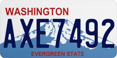 WA license plate AXE7492