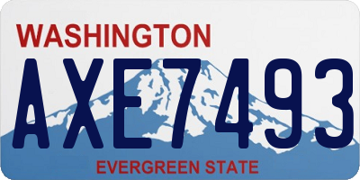 WA license plate AXE7493