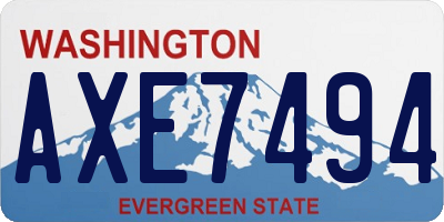WA license plate AXE7494