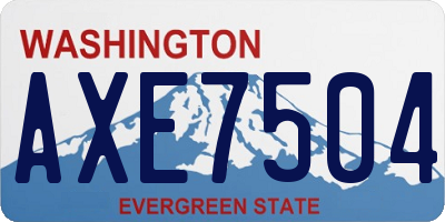 WA license plate AXE7504
