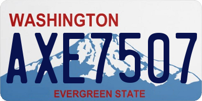 WA license plate AXE7507