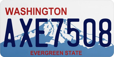 WA license plate AXE7508