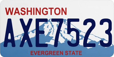 WA license plate AXE7523