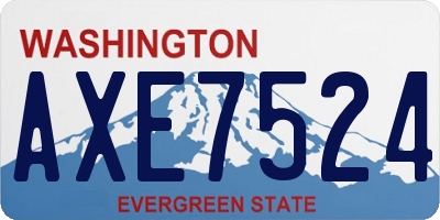 WA license plate AXE7524
