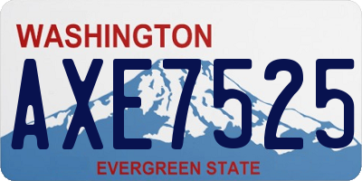 WA license plate AXE7525