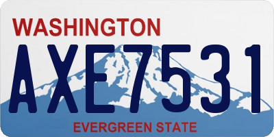 WA license plate AXE7531