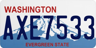 WA license plate AXE7533