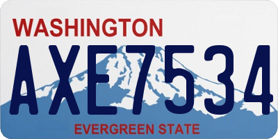 WA license plate AXE7534