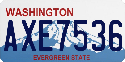 WA license plate AXE7536