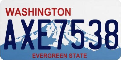 WA license plate AXE7538