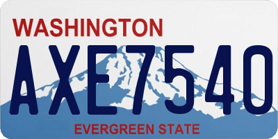 WA license plate AXE7540