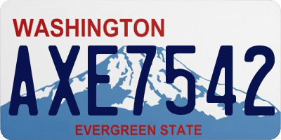 WA license plate AXE7542