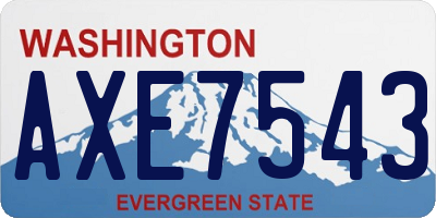 WA license plate AXE7543
