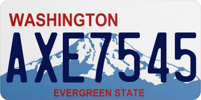 WA license plate AXE7545