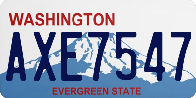 WA license plate AXE7547