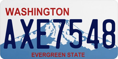 WA license plate AXE7548