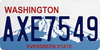 WA license plate AXE7549