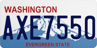 WA license plate AXE7550