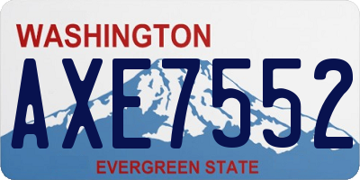 WA license plate AXE7552