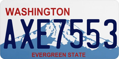 WA license plate AXE7553