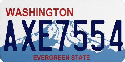 WA license plate AXE7554