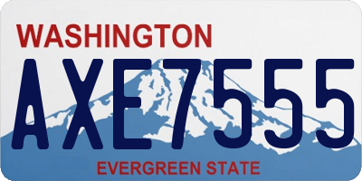 WA license plate AXE7555