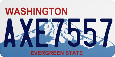 WA license plate AXE7557
