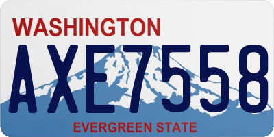 WA license plate AXE7558