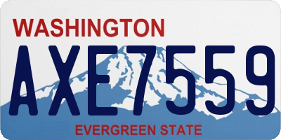 WA license plate AXE7559