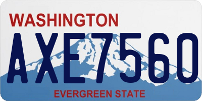 WA license plate AXE7560