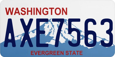 WA license plate AXE7563