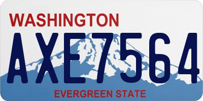 WA license plate AXE7564