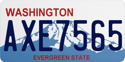 WA license plate AXE7565