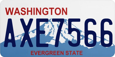 WA license plate AXE7566