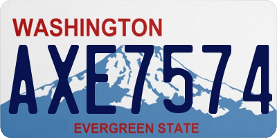 WA license plate AXE7574