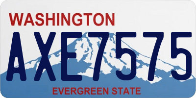 WA license plate AXE7575