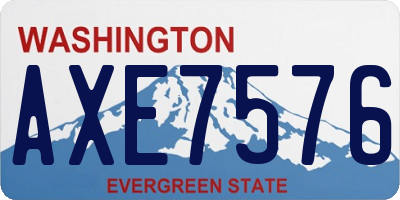WA license plate AXE7576