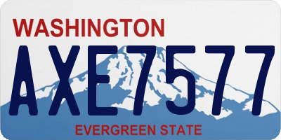 WA license plate AXE7577